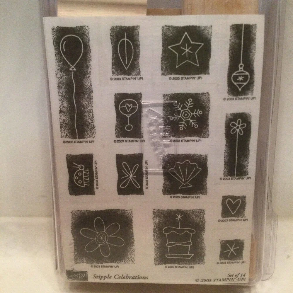 NEW Stampin' Up! Stipple Celebrations Lady Bug Christmas Flowers Heart Balloon